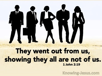 1 John 2:19 They Went Out From Us Showing They Are Not Of Us (beige) 